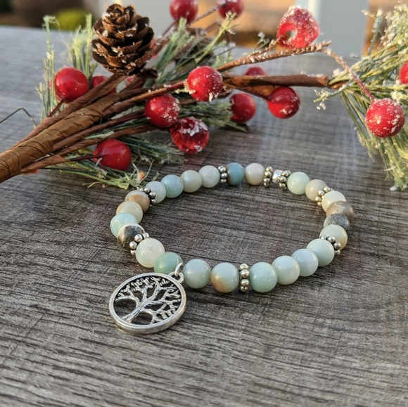 Gemstone Black Cloud Amazonite Bracelet - Picture 3 of 4